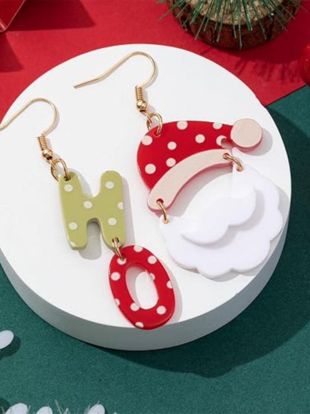WCRAZYE Acrylic Christmas Earrings for Women Girls Handmade Cute Funny Santa Cla